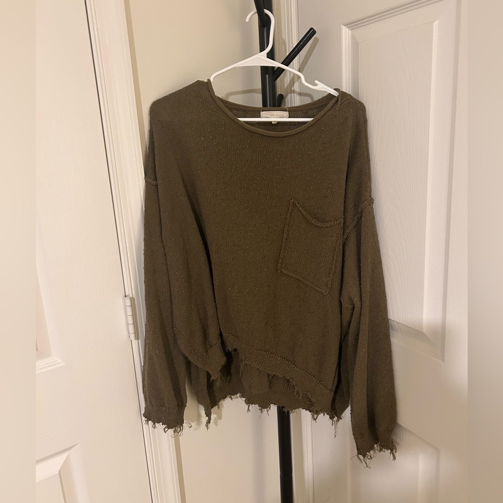 olive green oversized sweater